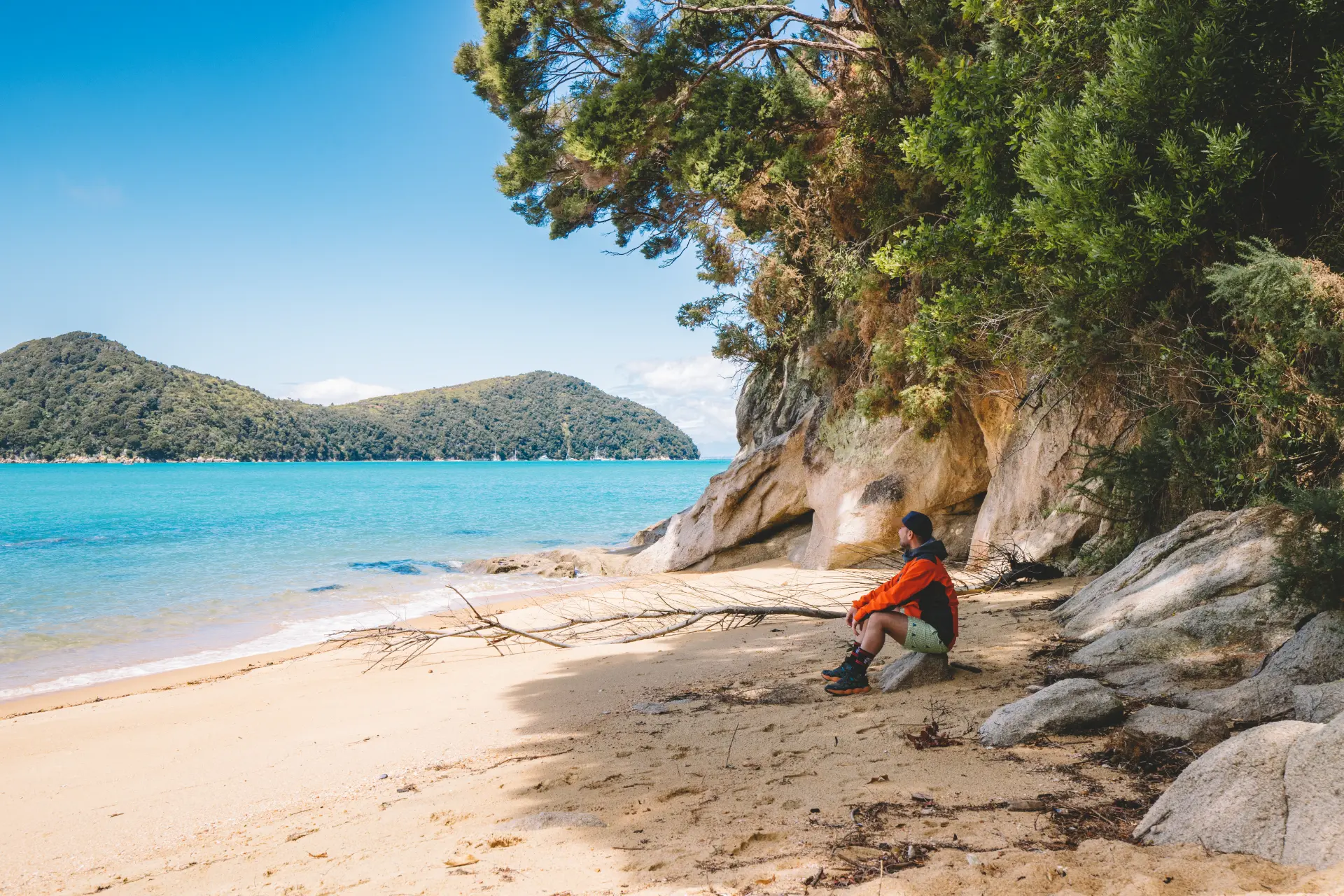 Pausa su una spiaggia deserta di Abel Tasman